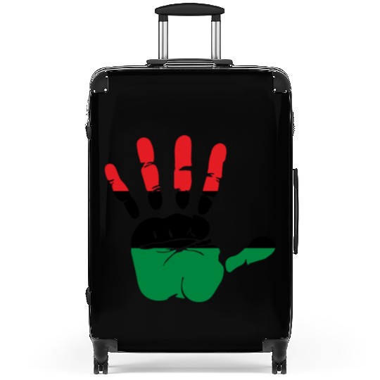 Pan African Flag Hand Print Sign Afro- American Suitcases