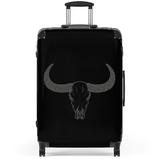 buffalo skull Suitcases