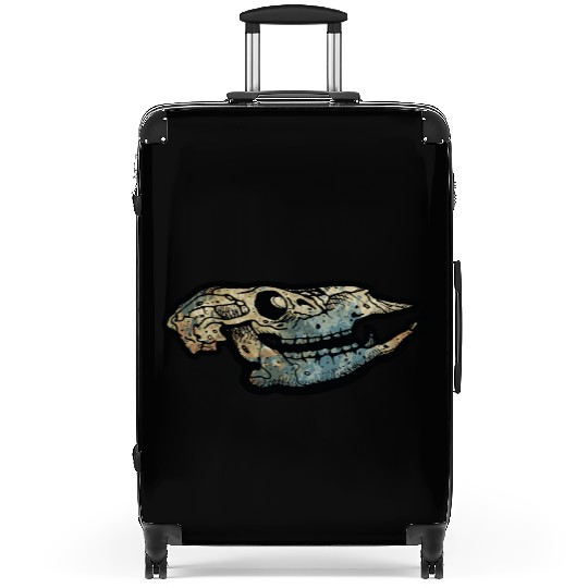 cow skull Suitcases