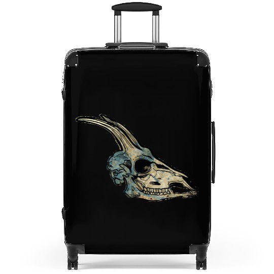 Capricorn skull Suitcases