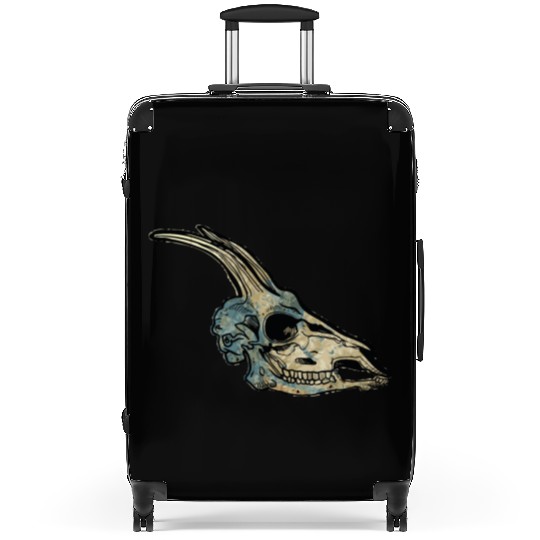 Capricorn skull Suitcases
