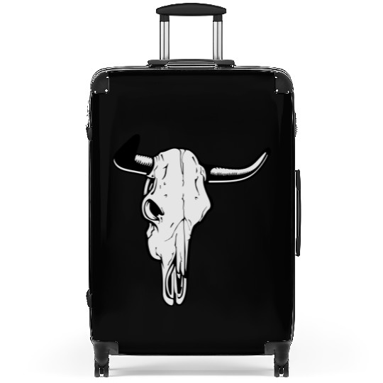 buffalo skull Suitcases