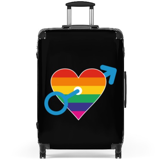 Rainbow heart male Suitcases