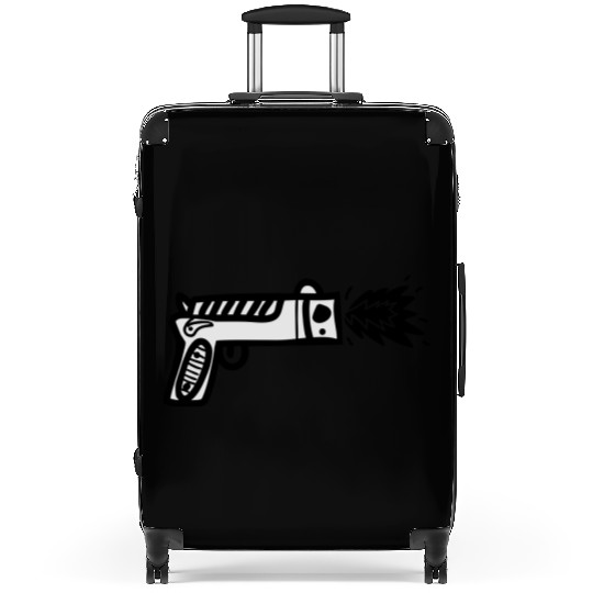 comic gun Suitcases