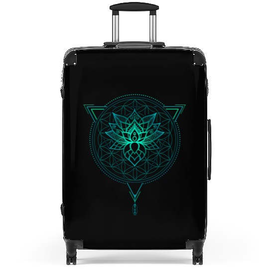 Lotus of Life Mandala in Geometric Suitcases