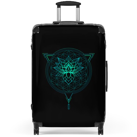 Lotus of Life Mandala in Geometric Suitcases