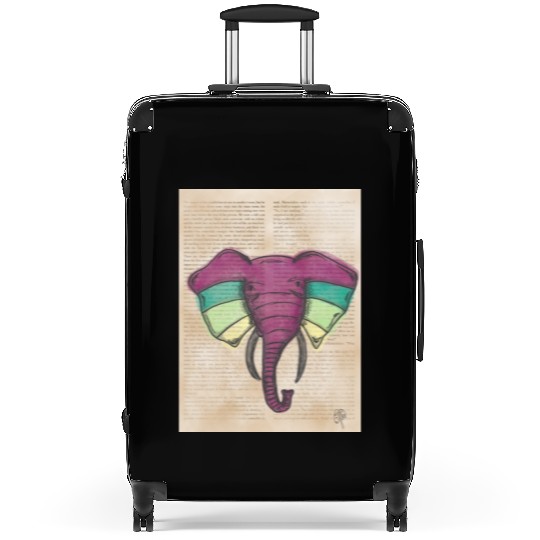 Elephant Water Color Face Suitcases
