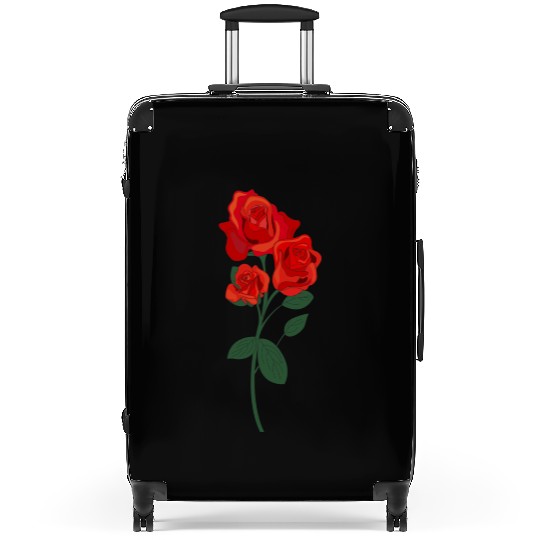 red rose Suitcases
