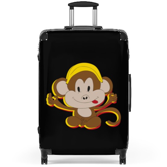 Cute Kids Monkey With Banana Suitcases