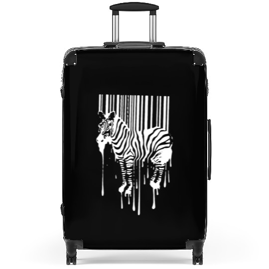 Banksy Street Art Zebra Bar Code Suitcases