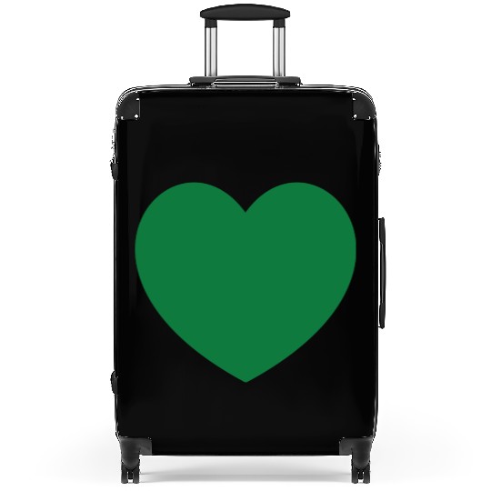 Dark Green Heart Suitcases