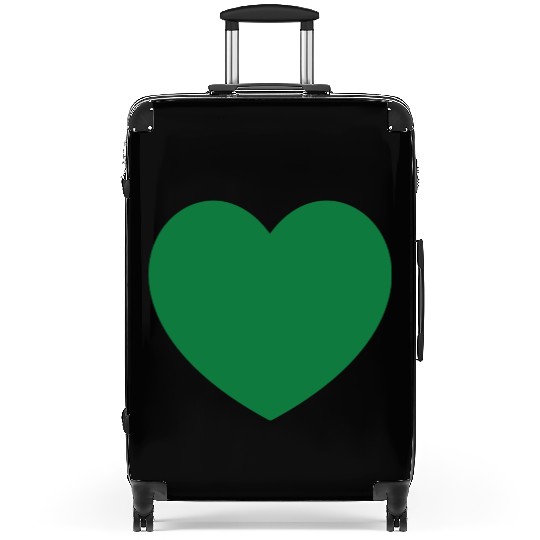 Dark Green Heart Suitcases