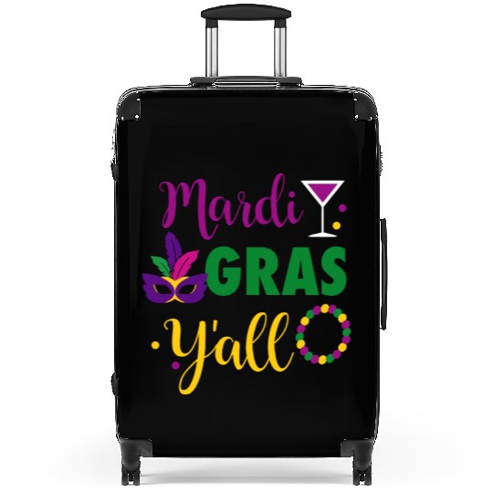 Mardi Grass Y'All Suitcases