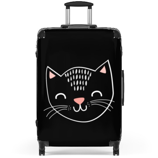 cat face cute gift love cuddle pet relax animal Suitcases