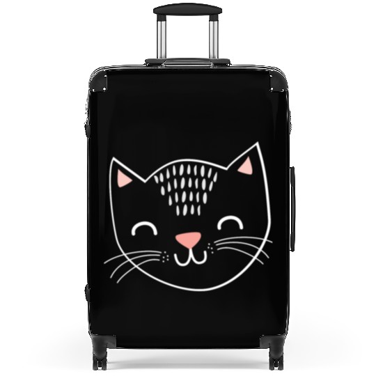 cat face cute gift love cuddle pet relax animal Suitcases