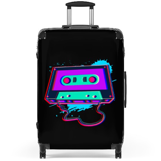 80s Music Cassette Tape : 3D, Neon, 80s songs Suitcases