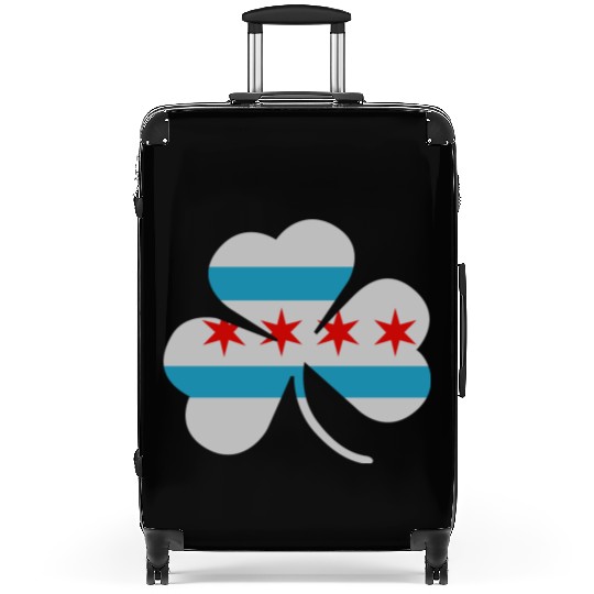 Irish Chicago Flag Shamrock Suitcases
