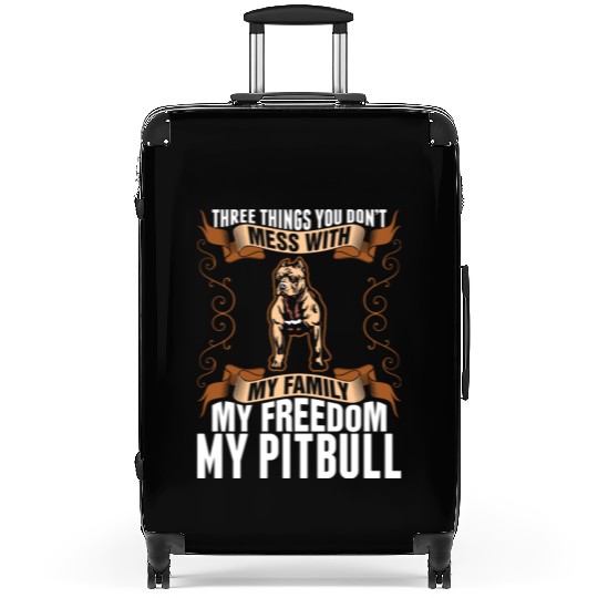 My Freedom My Pitbull Dog Suitcases
