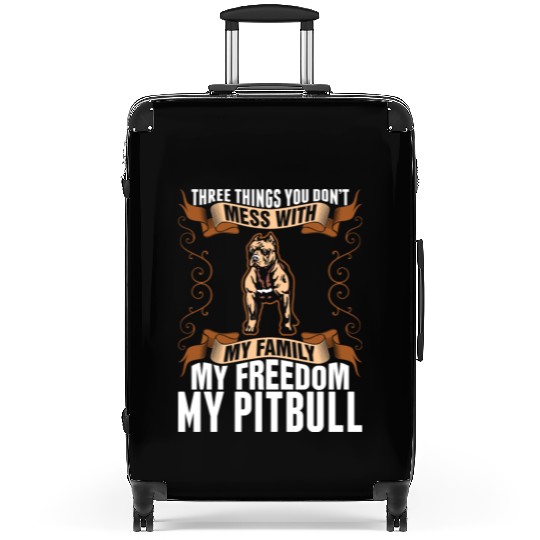 My Freedom My Pitbull Dog Suitcases