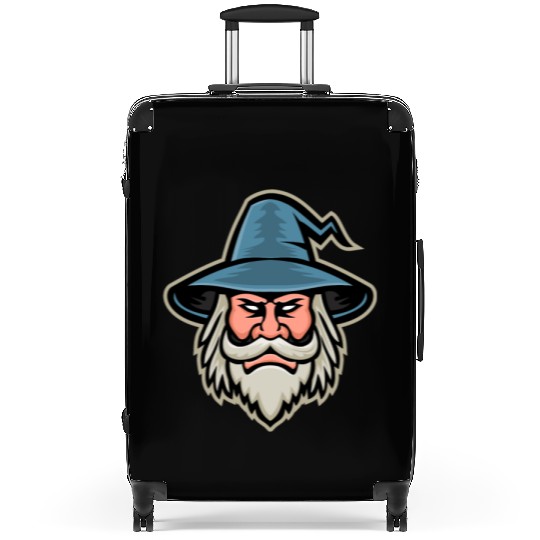 Wizard Head Mascot Suitcases