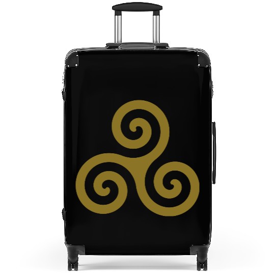 Karma Triskelion Swirl Gold Metallic Ink Suitcases