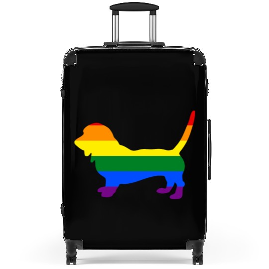Gay Pride Dog Basset Hound Rainbow Gay Pride Flag Suitcases