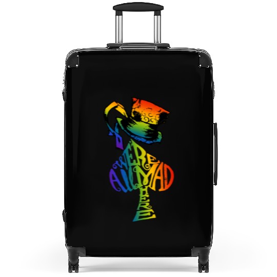 Alice in Wonderland | Were All Mad Here | Mad Hatter | LGBT Rainbow Suitcases