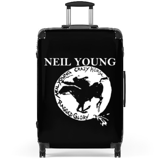 Neil Young Crazy Horse Unisex Retro Rock Horse Suitcases