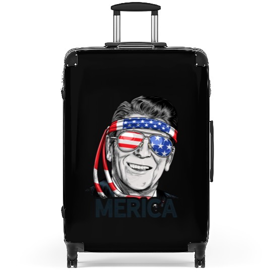Reagan Ronald Merica 4th of July Suitcases Men Women US President Gifts