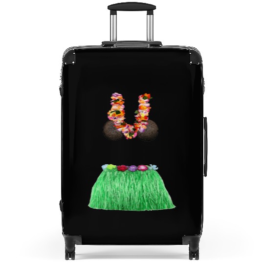 Coconut Bra Grass Skirt Lei Flowers Summer Party Suitcases