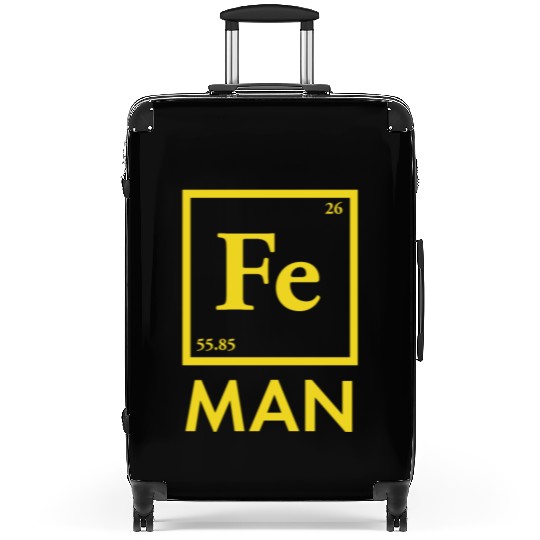 funny iron man science chemistry fe Suitcases