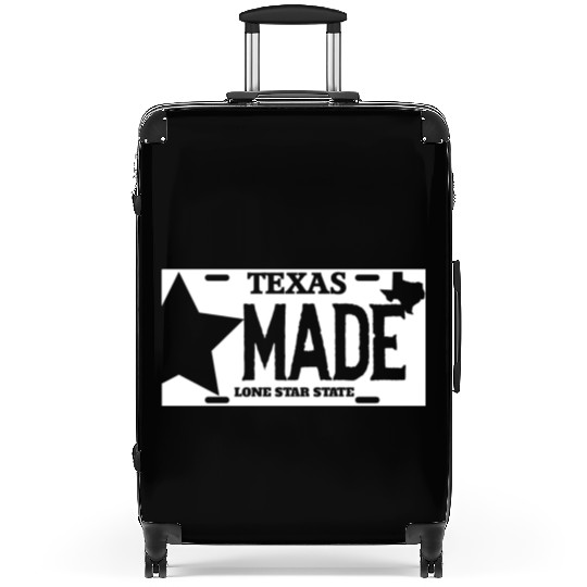 Texas - texas made lone star license plate Suitcases