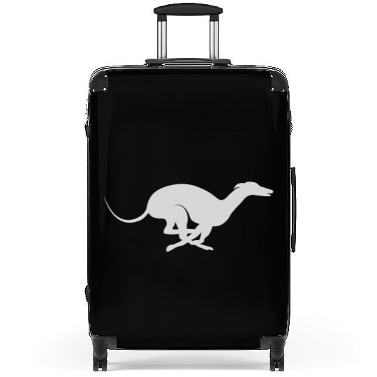 Light Grey Running Greyhound X Racer Track Dog Suitcases