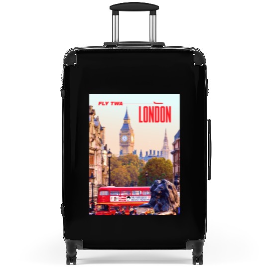Vintage London Travel Poster Suitcases