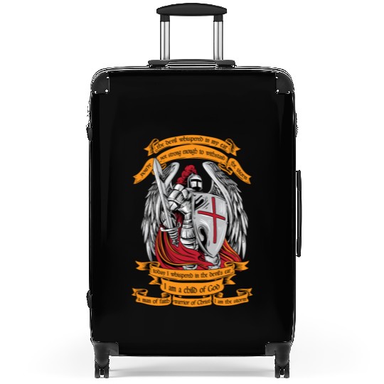 Knight templar I am a child of God Suitcases Halloween