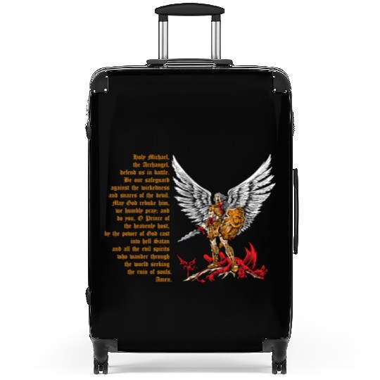 Saint Michael Suitcases for men prayer catholic church