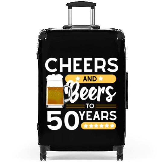 50th birthday Cheers and beers 50 years Suitcases