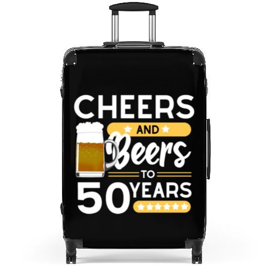 50th birthday Cheers and beers 50 years Suitcases