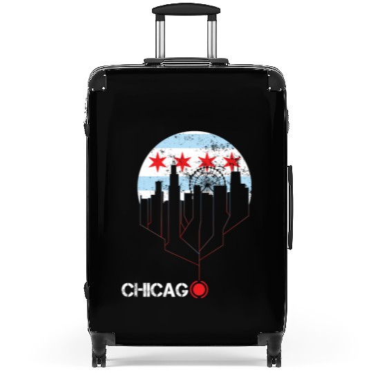 VINTAGE CHICAGO CITY FLAG FUNNY GIFT Suitcases