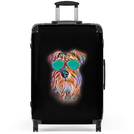 Miniature Schnauzer Colorful Neon Dog Sunglasses Suitcases