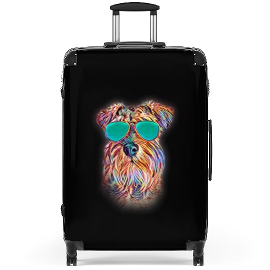 Miniature Schnauzer Colorful Neon Dog Sunglasses Suitcases