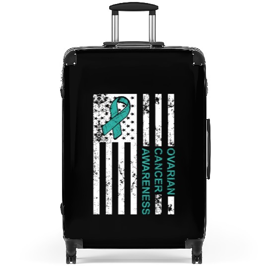 USA Flag Ovarian Cancer Awareness Suitcases