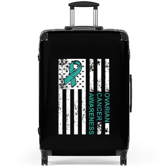 USA Flag Ovarian Cancer Awareness Suitcases