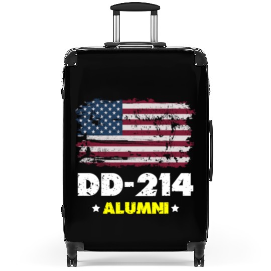 DD-214 Us Armed Forces Alumni American Flag Suitcases