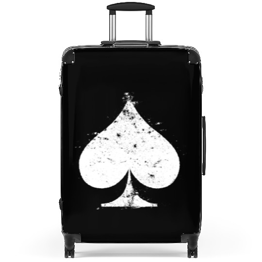 White Used Ace of Spade Suitcases