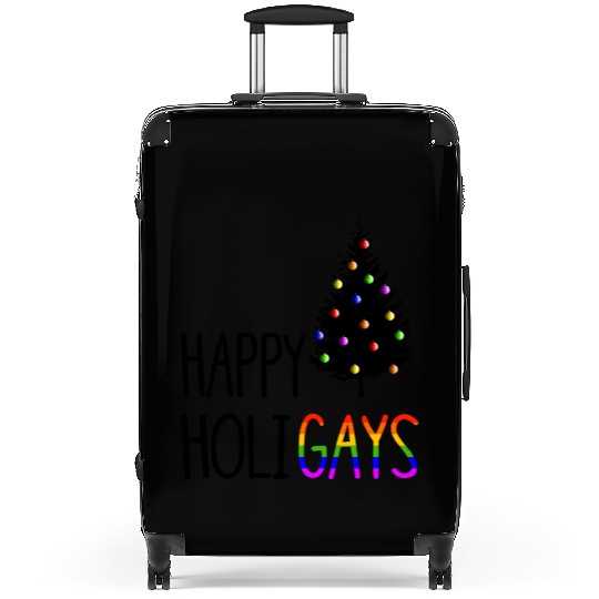 Happy Holigays LGBT Christmas Tree Gay Pride Suitcases