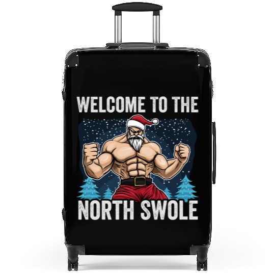 Welcome To North Swole Santa Muscle Workout Christ Suitcases