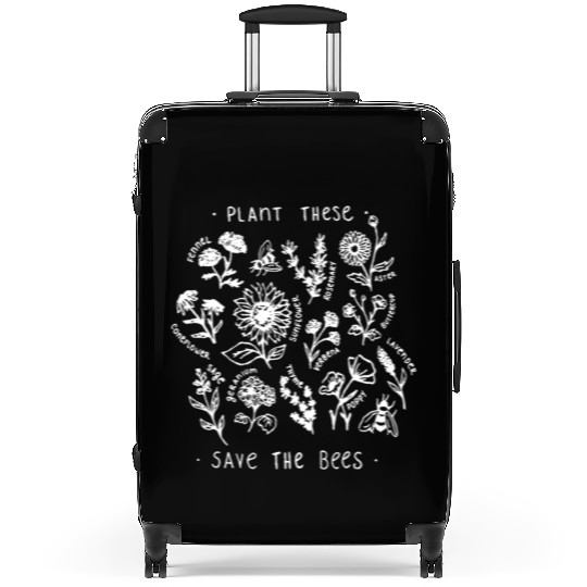 Plant These Save The Bees White Suitcases