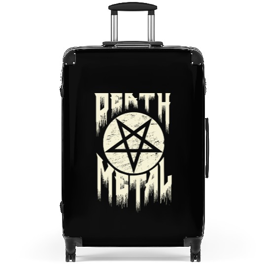 Death metal pentagram lettering. Suitcases