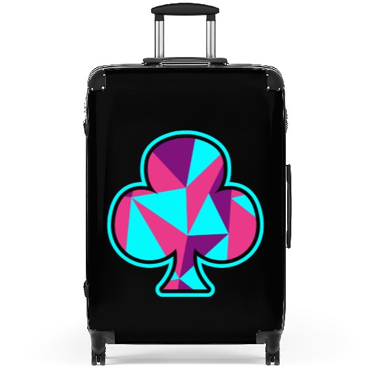 Playing card clover gift game player poker neon Suitcases